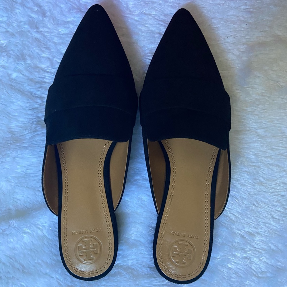 Tory Burch Rosalind Pointed-toe Suede Mules - Picture 2 of 10